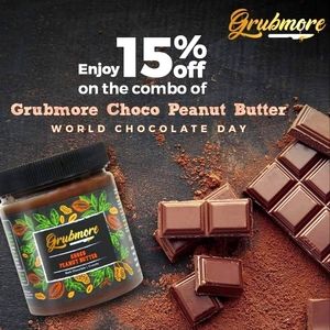 Combo offer choco Peanut Butter Grubmore with Steel gold plated unisex chain.